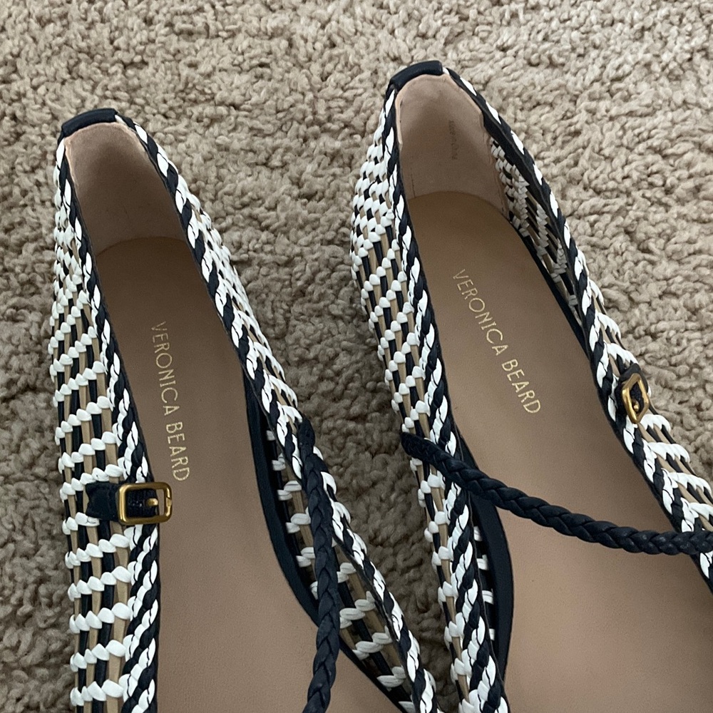 Veronica Beard Black and Tan Woven Flats - Picture 4 of 5